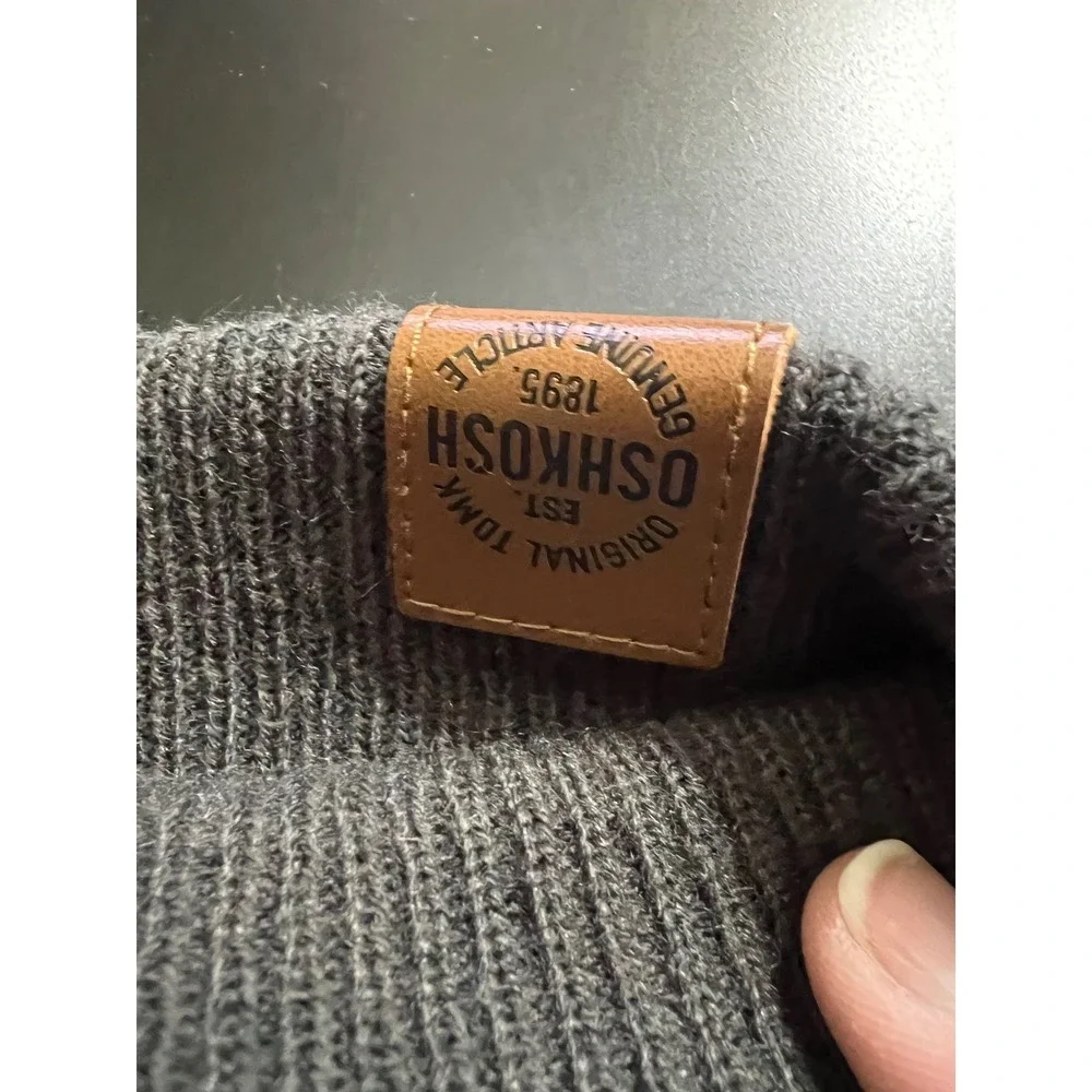 OshKosh Bgosh Kids Grey Red Fair‎ Isle Knit Beanie Hat Size 4-7 OSH19734